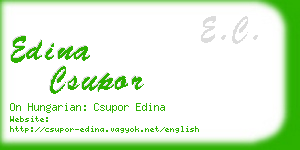 edina csupor business card